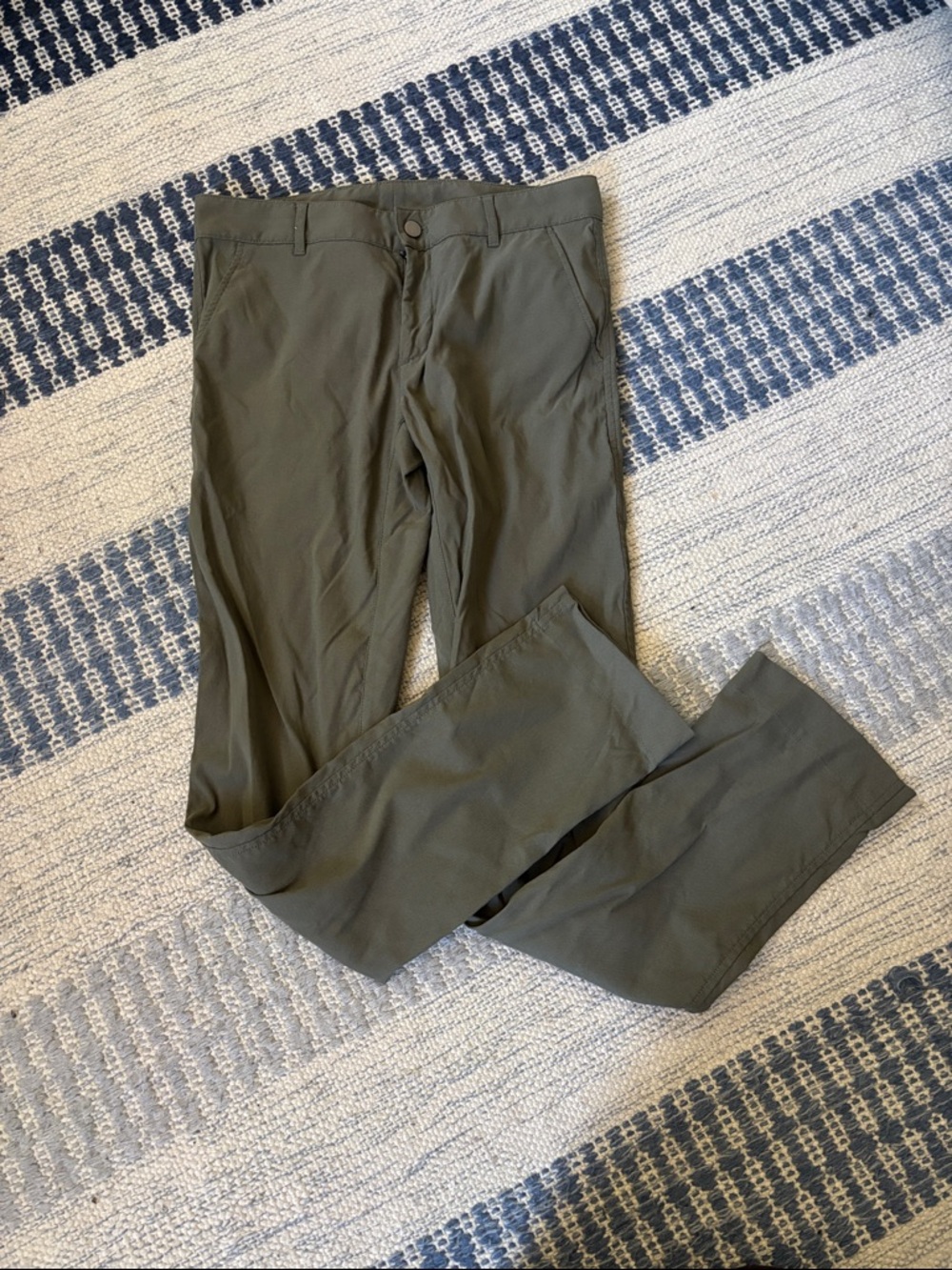 Men's Olive Green Stretch Casual Pants